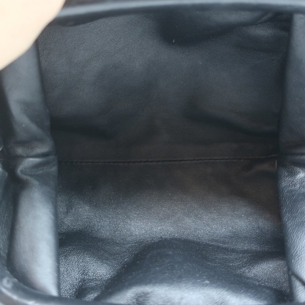 BOTTEGA VENETA MINI POUCH BLACK INTRECCIATO LEATHER CROSSBODY BAG - Picture 9 of 11